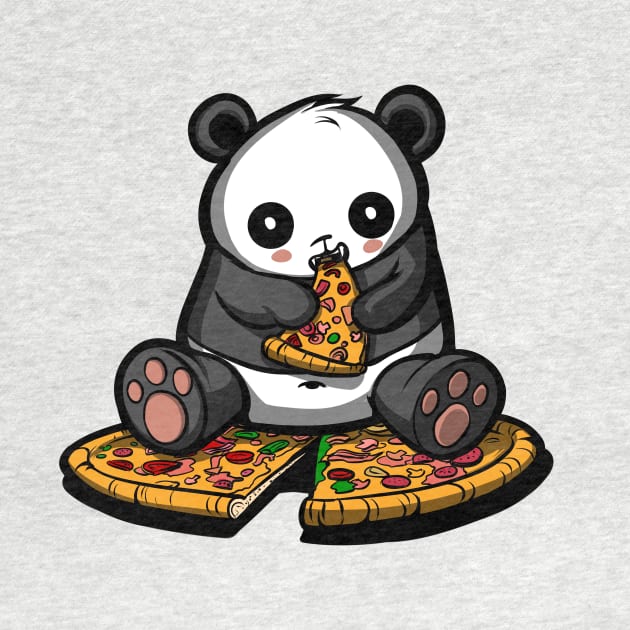 Panda Bear Eating Pizza by underheaven